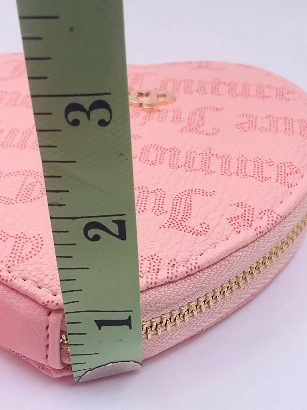 NWT Juicy Couture Pink Heart Wristlet Coin Purse Crown Zip Pull - Macaroon Dots